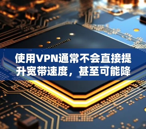 使用VPN通常不会直接提升宽带速度,甚至可能降低网速,但在特定情况下可能优化网络体验。以下是详细分析和建议 使用VPN通常不会直接提升宽带速度,甚至可能降低网速,但在特定情况下可能优化网络体验。以下是详细分析和建议
